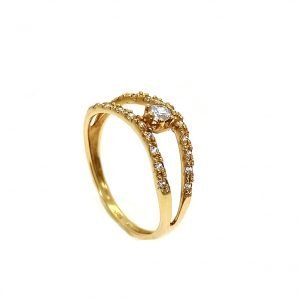 Anillo oro 18k y circones