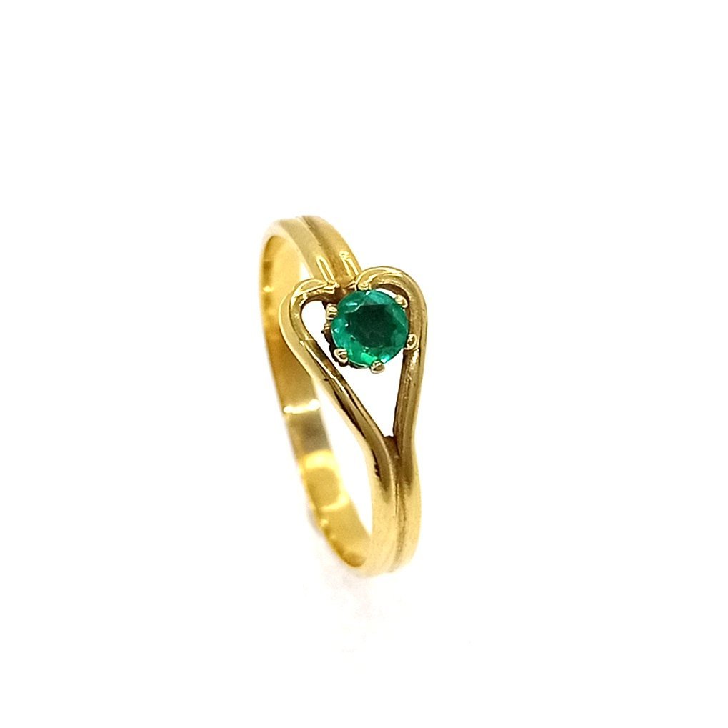 Anillo oro 18k y esmeralda