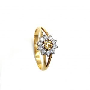 Anillo oro 18k y circones