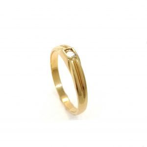 Anillo solitario oro 18k y circon