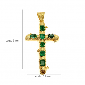 Dije oro 18k y esmeraldas