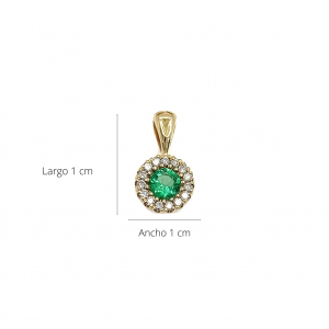 Dije oro 18k esmeralda y diamantes