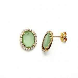 Topos oro 18k con jade y circones