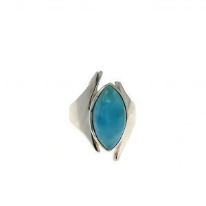 Anillo plata y larimar