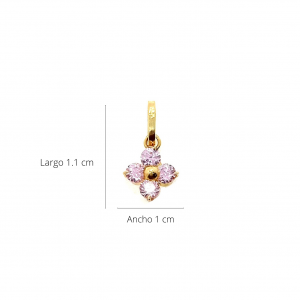 Dije rosa oro 18k y circon