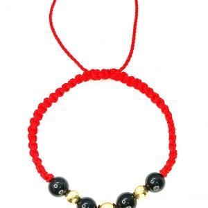Pulsera oro 18k y turmalina tejido macrame