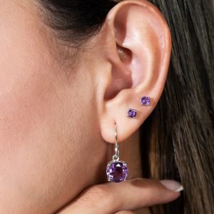 Aretes plata y amatista