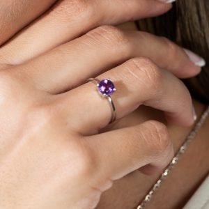 Anillo plata amatista