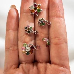 Topos Plata Turmalina de Colores