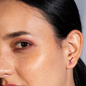 Arete Solitario Oro 18k Ruby