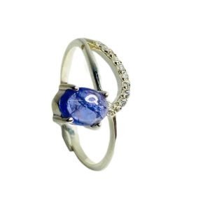Anillo Plata Tanzanita y Circones