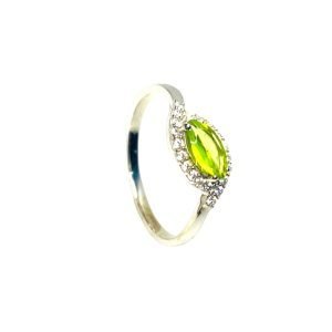 Anillo Plata Peridot Marquiz Circones