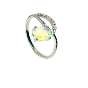 Anillo Plata Opalo Ethiopia y Circones