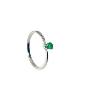 Anillo Plata Esmeralda Gota