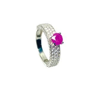 Anillo Plata Ruby y Circones