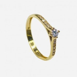 Anillo Oro 18k Circon 3mm