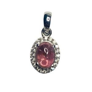 Dije Plata Turmalina Rosa y Circones
