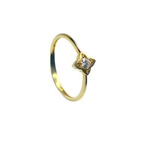 Anillo Oro 18k Circon 3mm Estrella