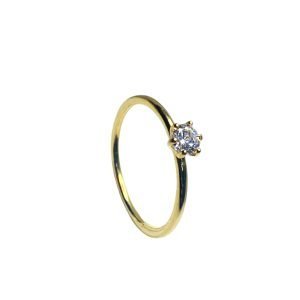 Anillo Solitario Oro 18k Circon