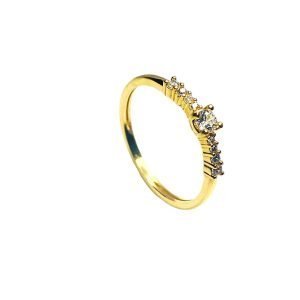 Anillo Oro 18k Circon 3mm Circones Alrededor