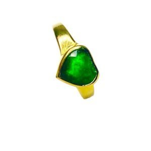 Anillo Oro 18k Esmeralda Corazon